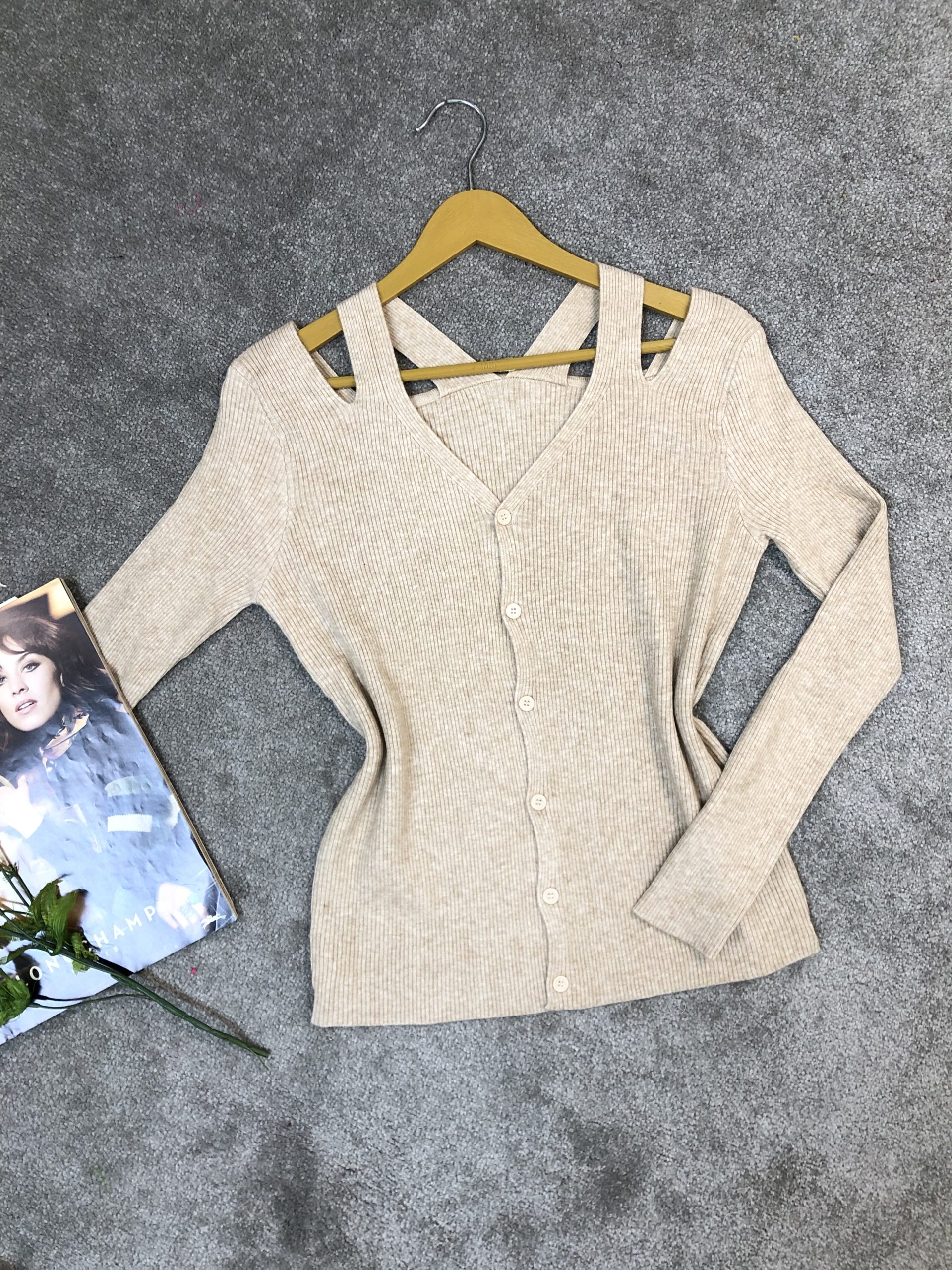 بافت وارداتی جلو دکمه سرشانه تاپی(3693) - Image 7