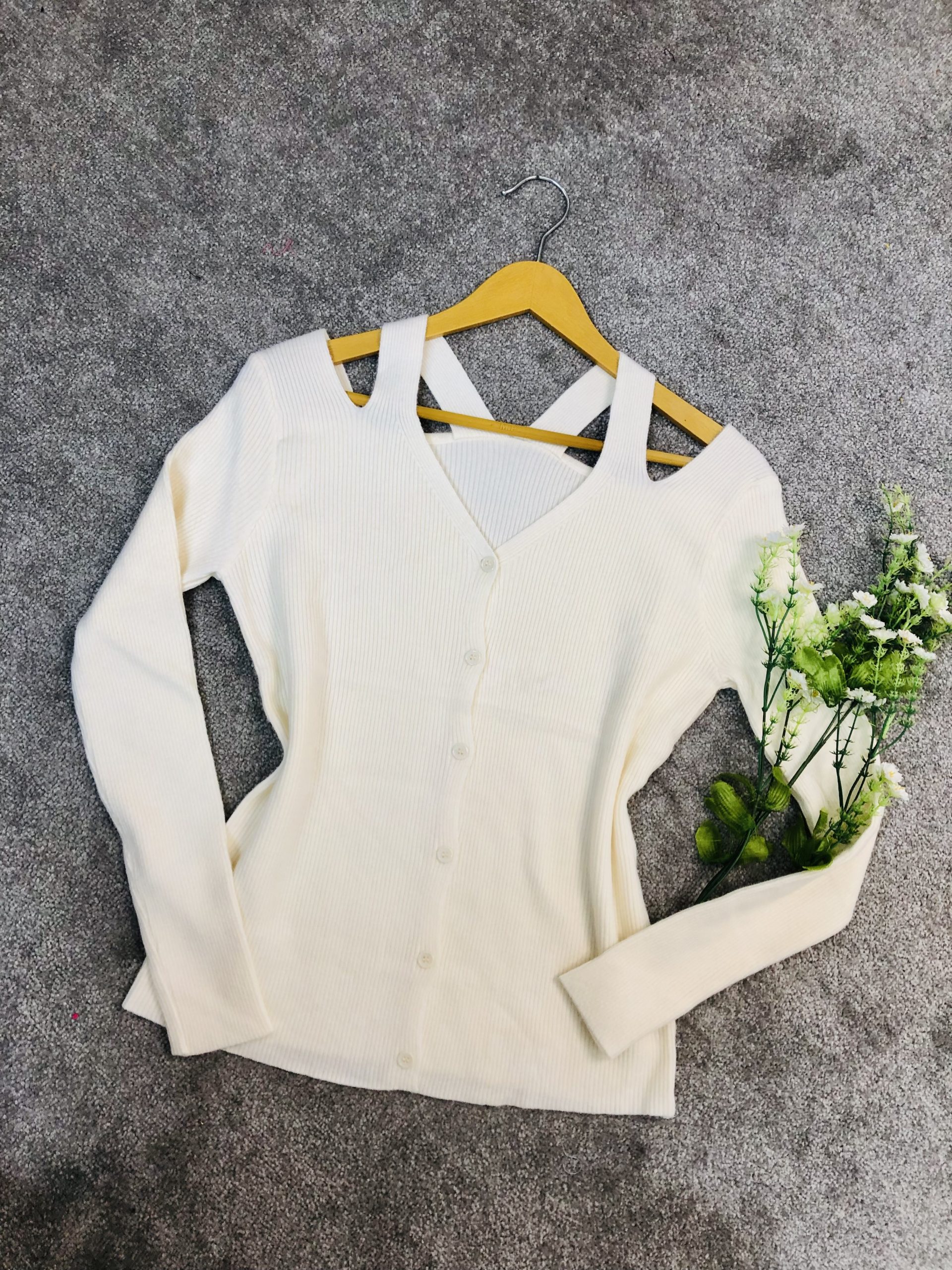 بافت وارداتی جلو دکمه سرشانه تاپی(3693) - Image 6