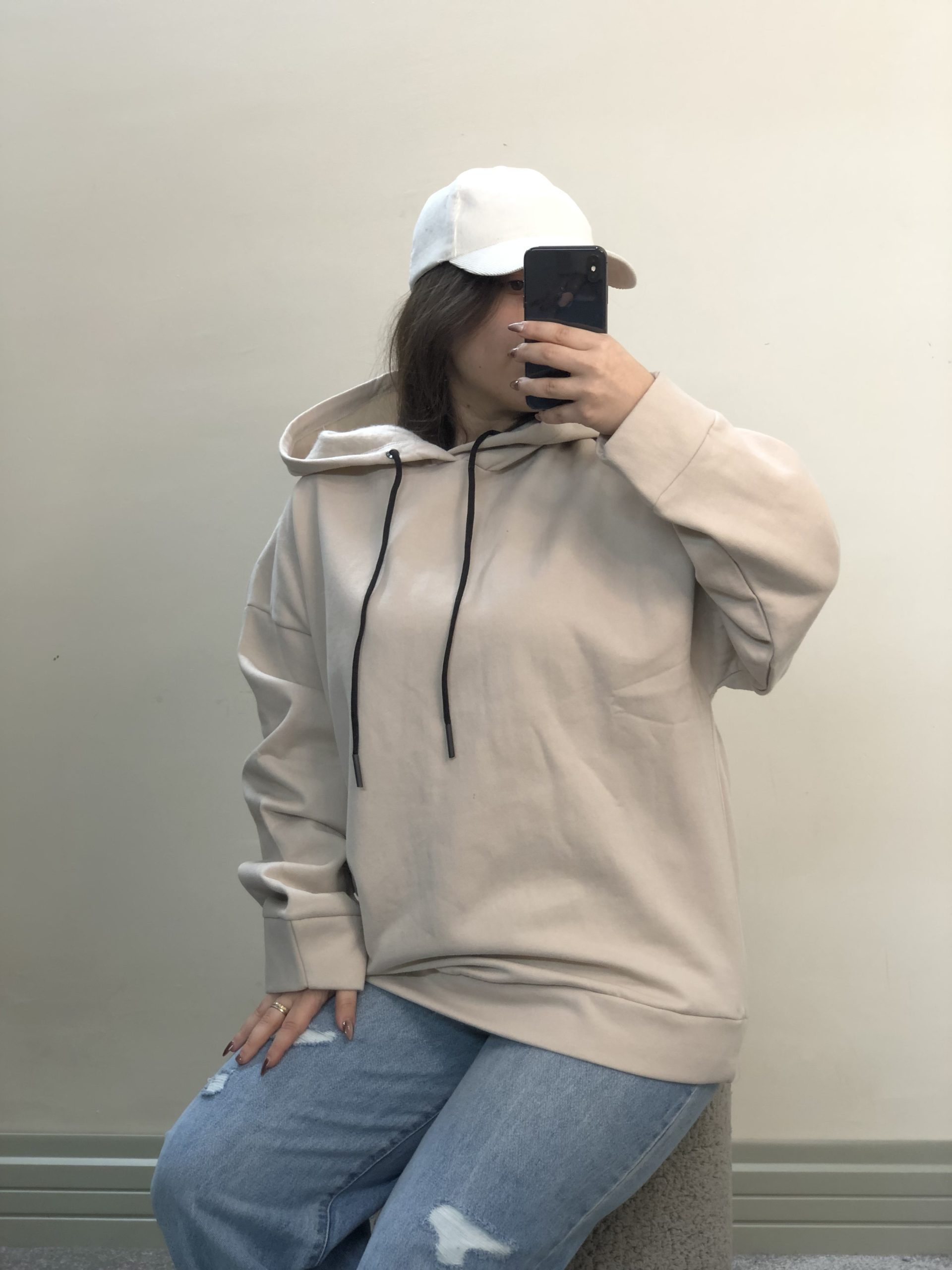 هودی تک بدون جیب کرم(2856)