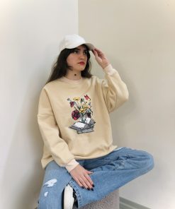 Alternative view of دورس یقه گرد چاپ گل (3164)