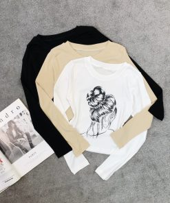 کراپ چاپ دختر استین بلند (3695)