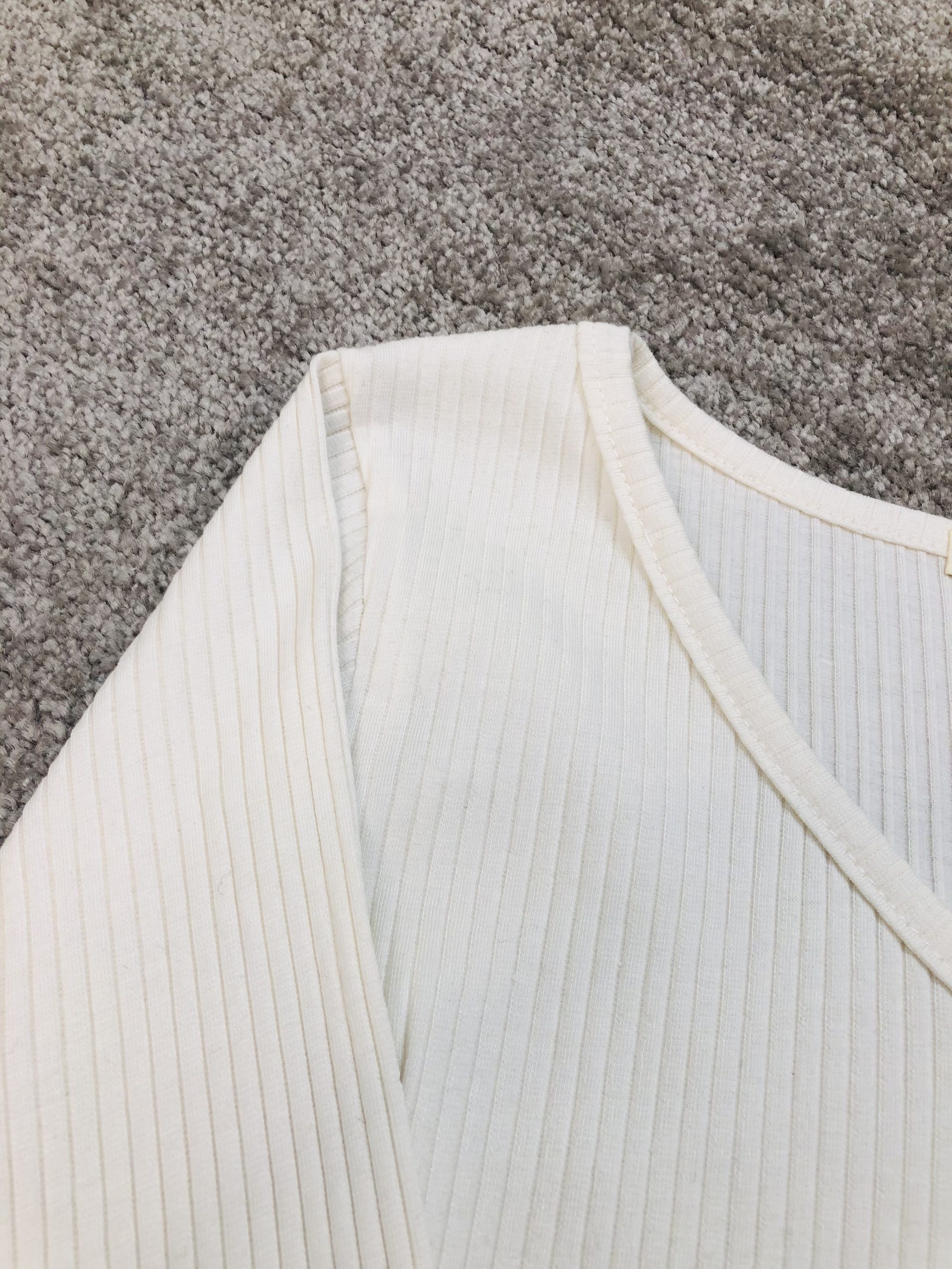 کراپ یقه 7 استین بلند سفیدمشکی (3683) - Image 3