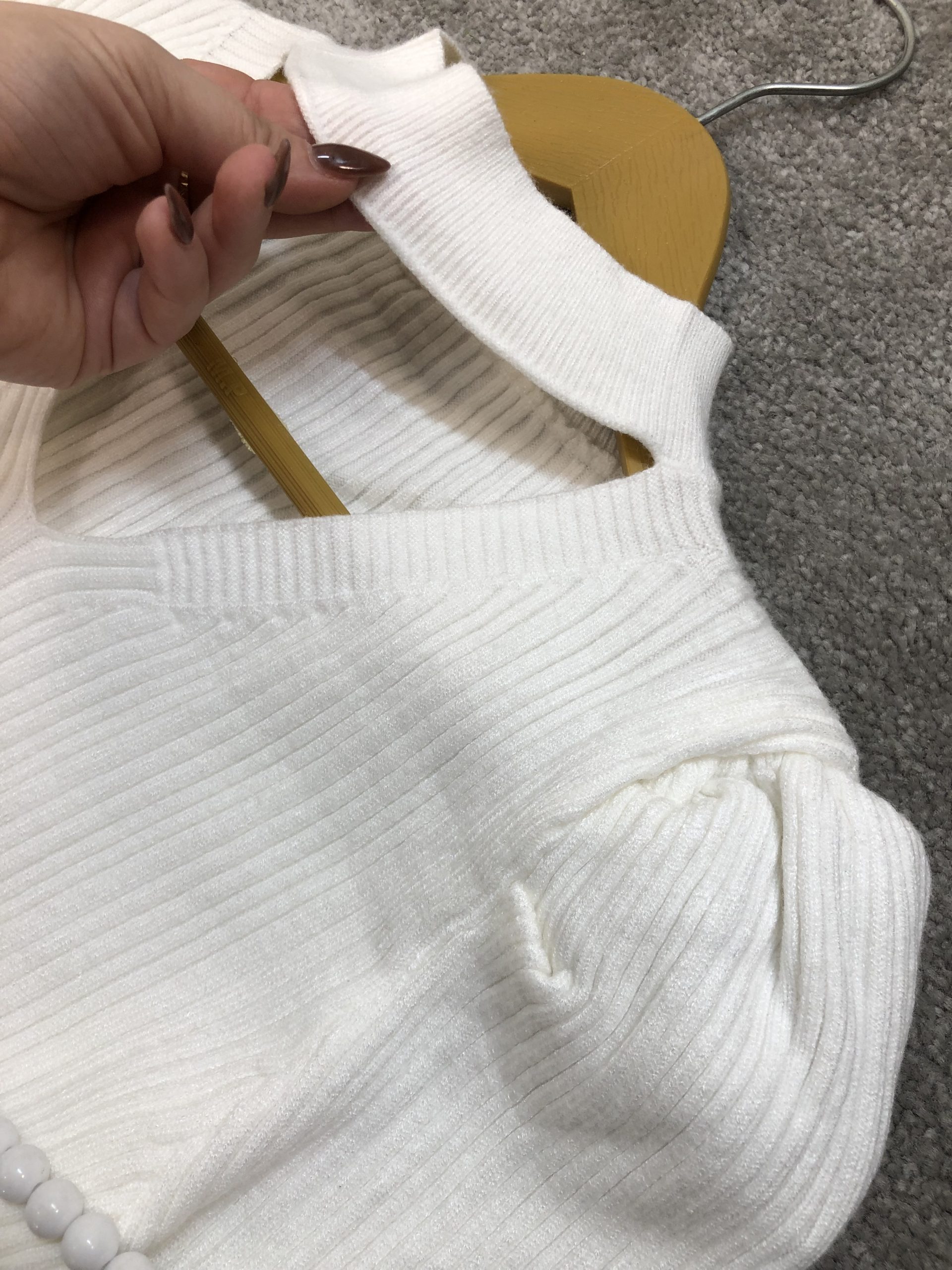 بافت وارداتی استین پف یقه هفت گردنی (3694) - Image 3