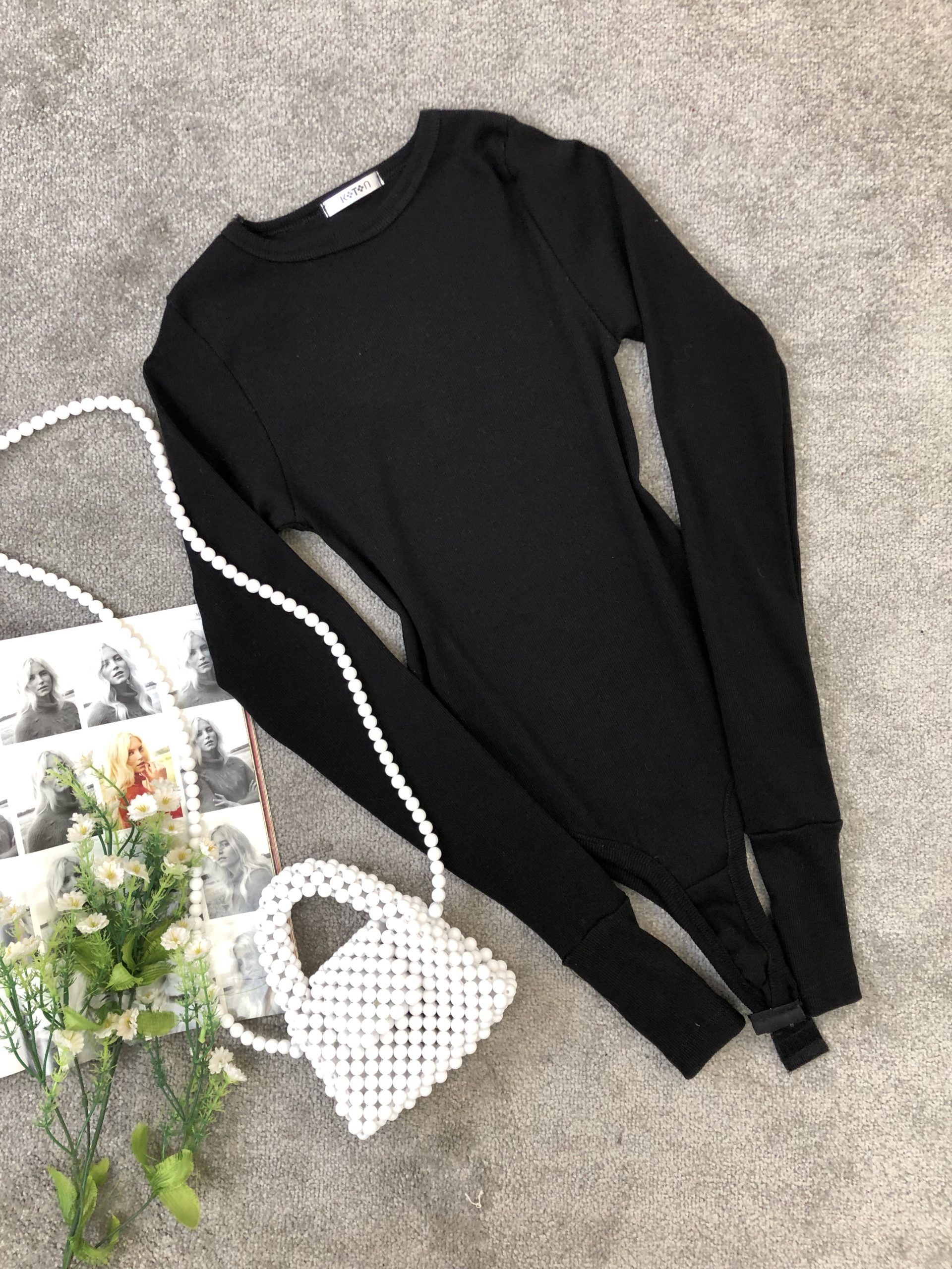 بادی یقه گرد مشکی koton(3700)