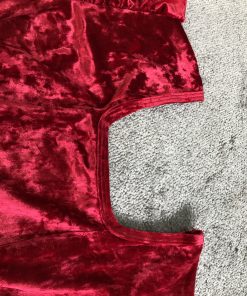 Alternative view of سارافون مخمل قرمز کوتاه چاکدار (2882)