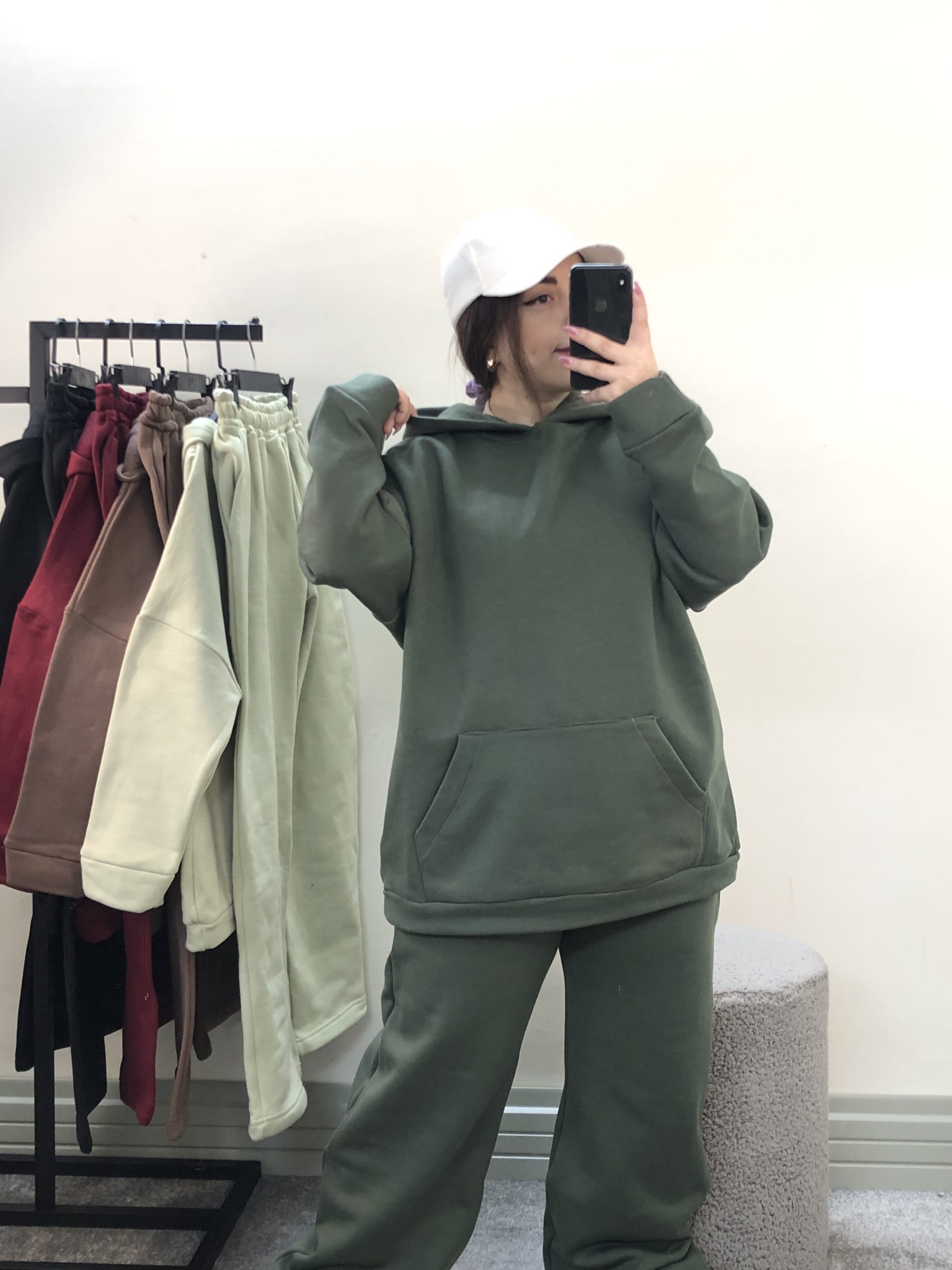 ست هودی شلوار بگ ساده(3717) - Image 4