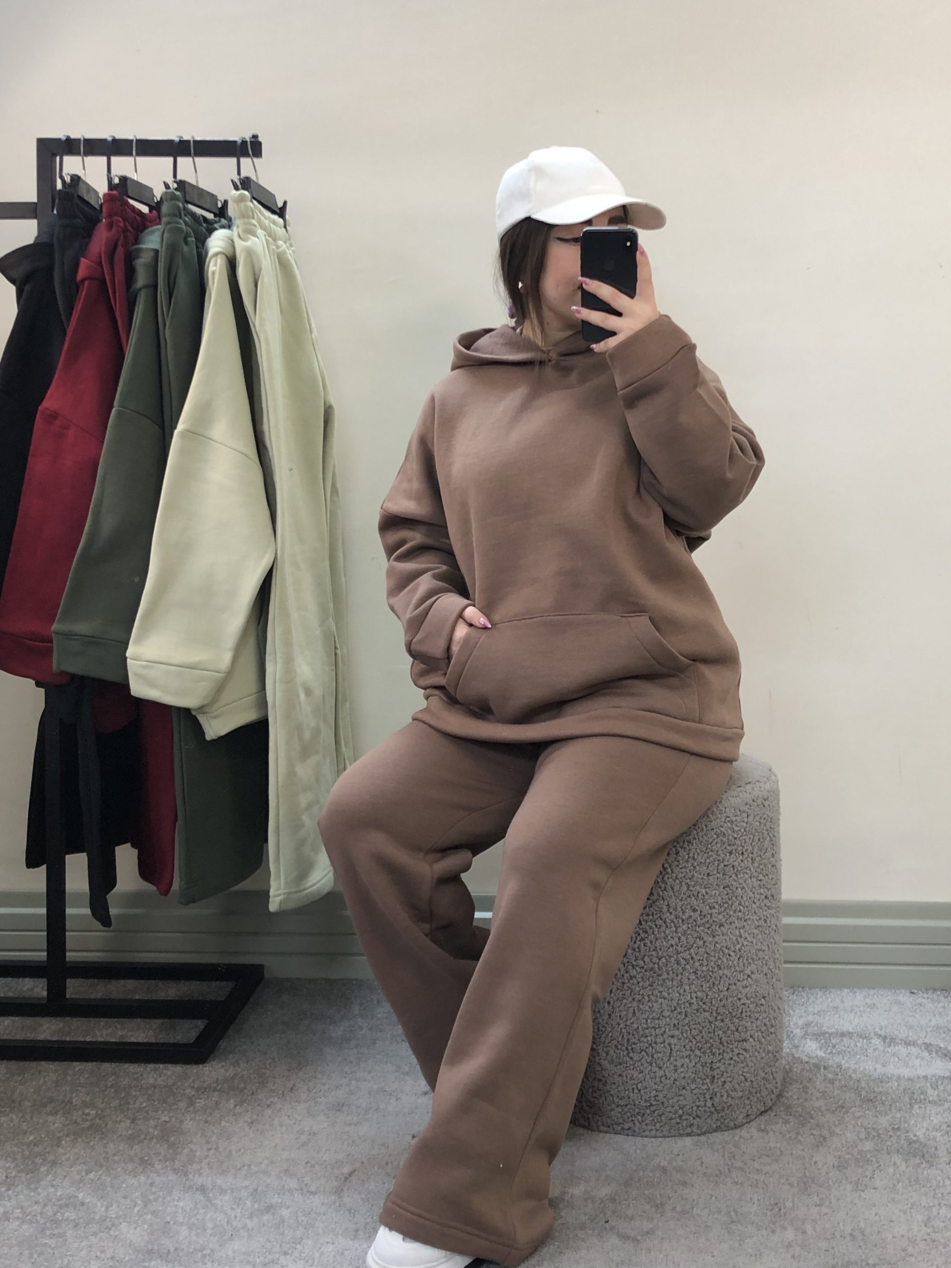 ست هودی شلوار بگ ساده(3717) - Image 3