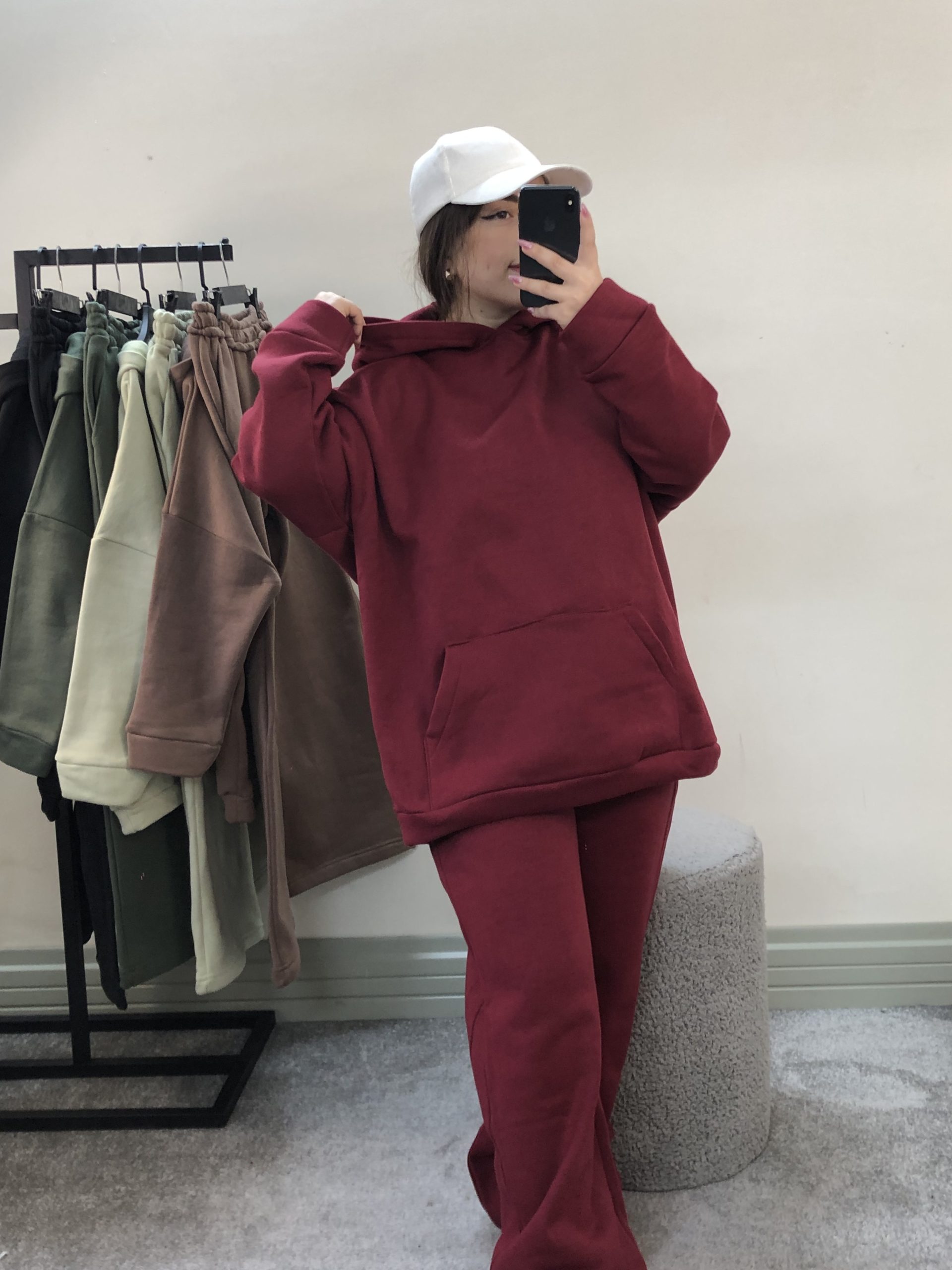 ست هودی شلوار بگ ساده(3717) - Image 5