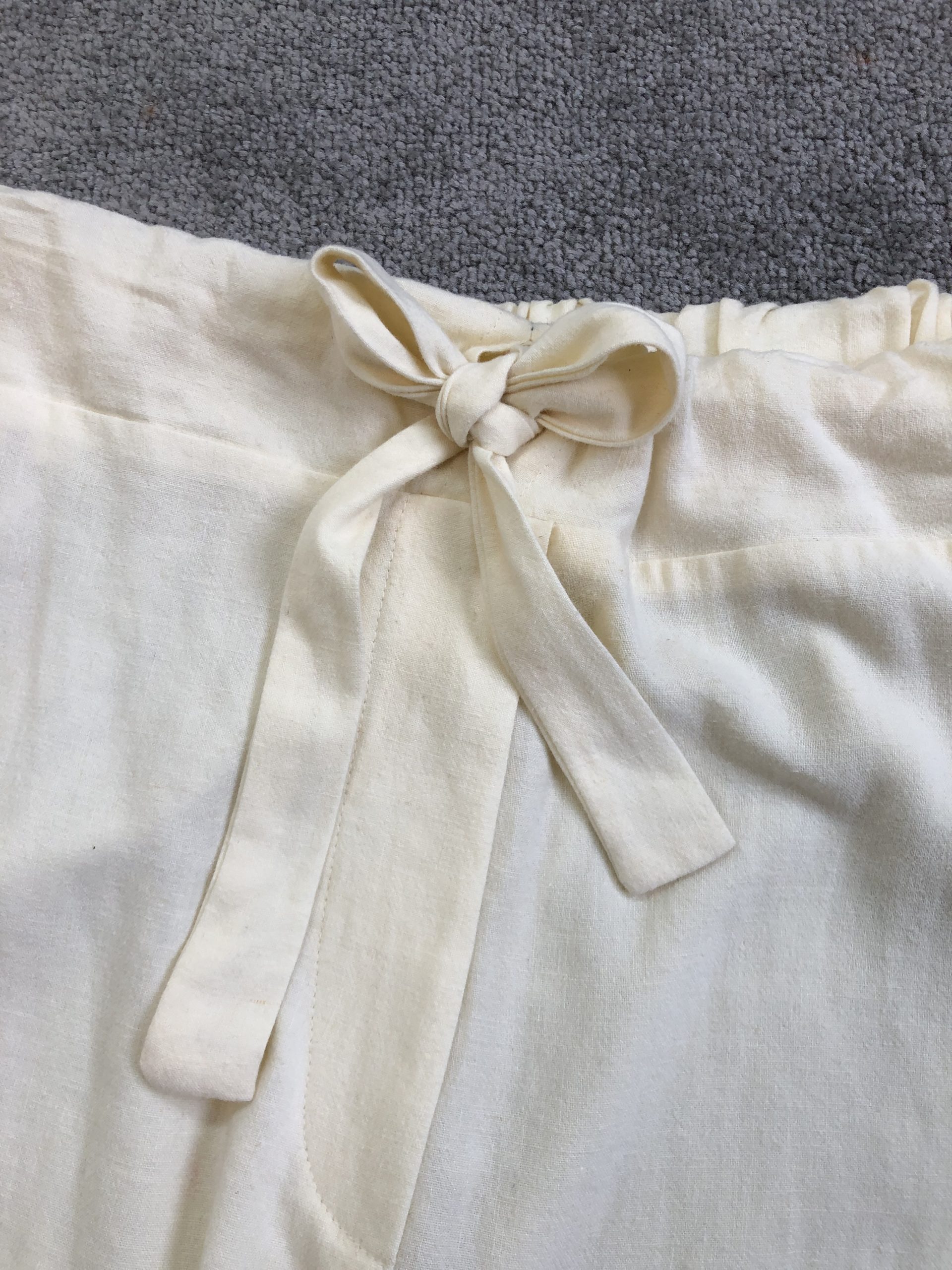 شلوار بگ لینن جلو بند دار (1578) - Image 3