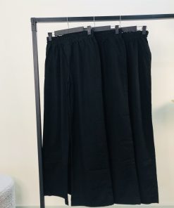 شلوار بگ کتان کاغذی مشکی (2737)