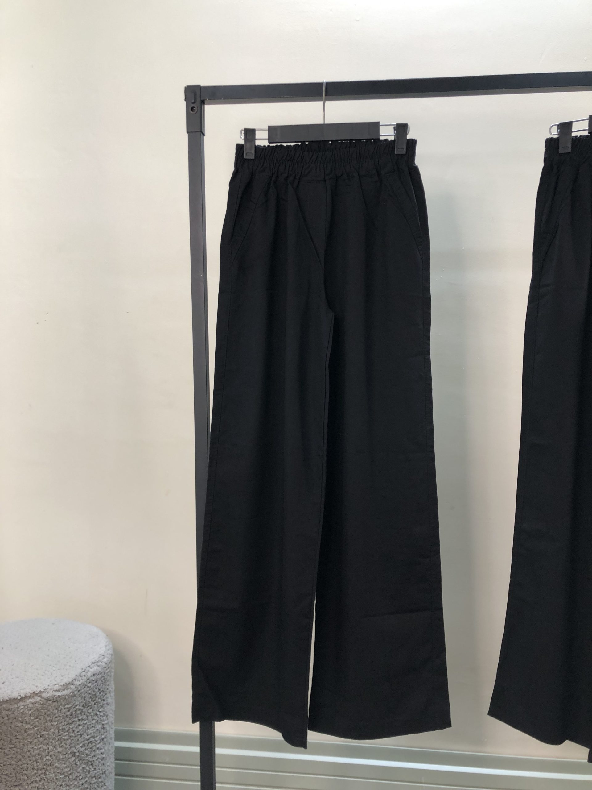 شلوار بگ کتان کاغذی مشکی (2737) - Image 3