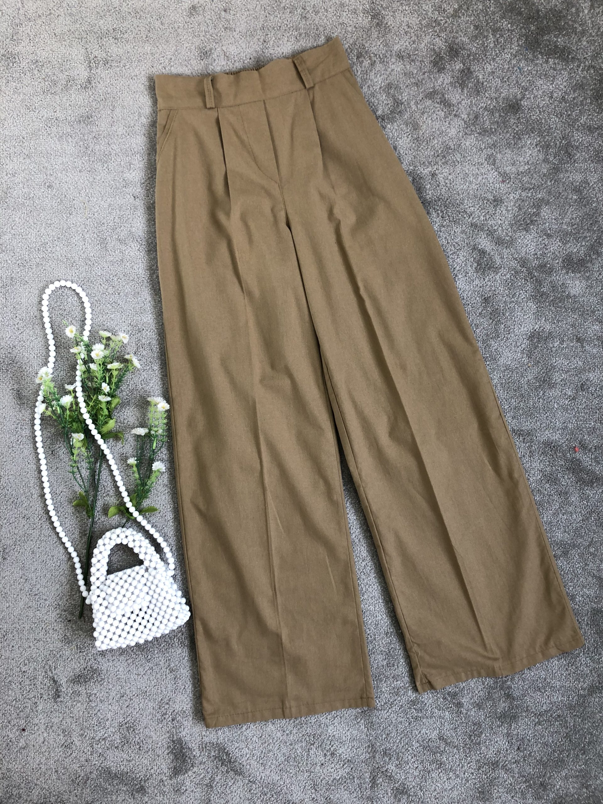 شلوار بگ لینن نسکافه ای (2736)