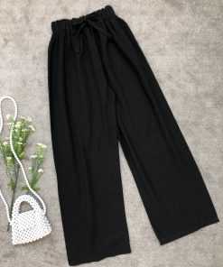 شلوار لینن حصیری مشکی (1578)