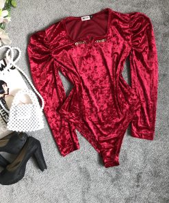 بادی مخمل قرمز زنجیردار(2884)