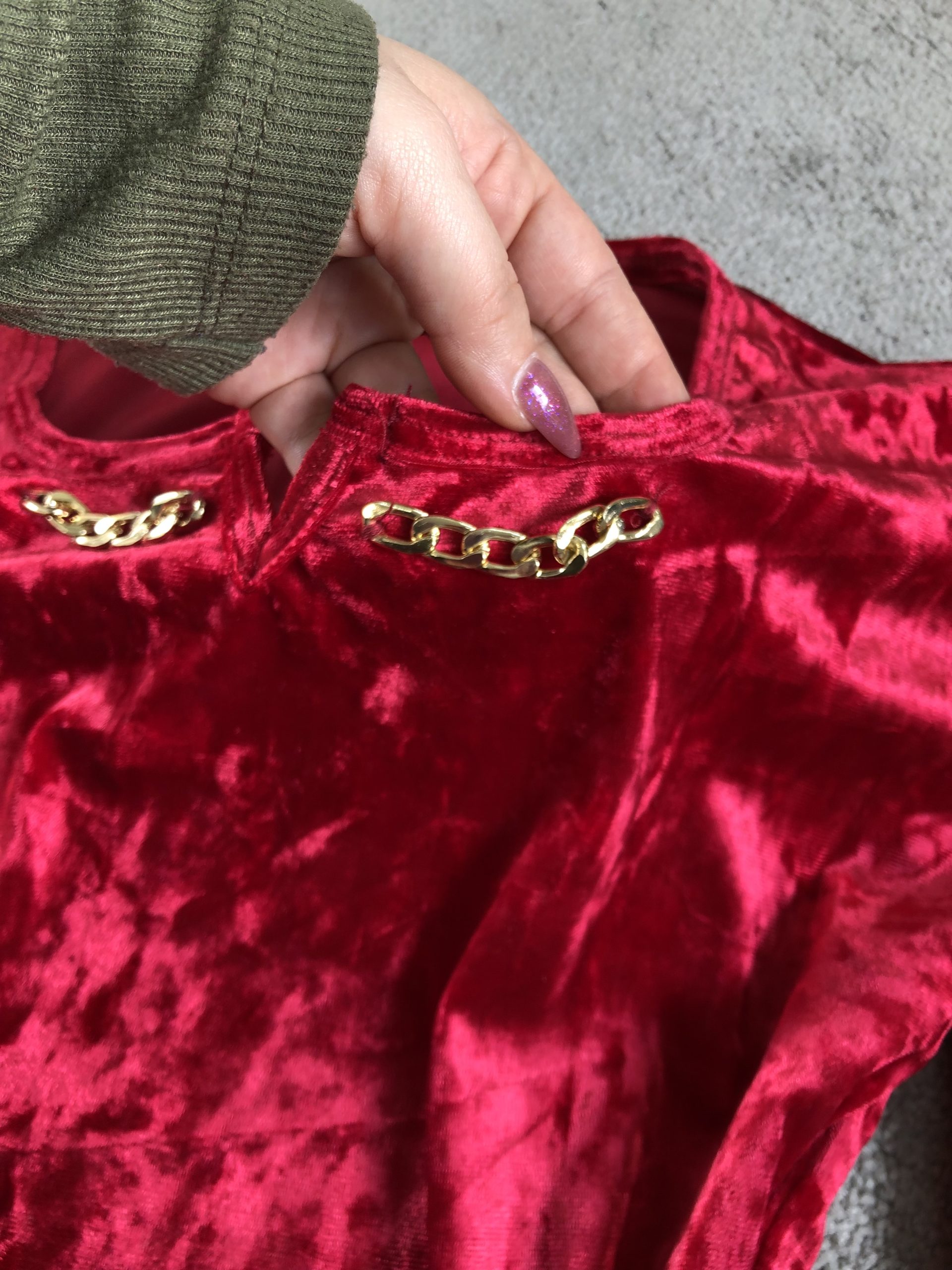 بادی مخمل قرمز زنجیردار(2884) - Image 6