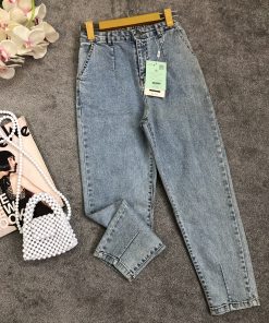 شلوار مام فیت ابی روشن (400665)