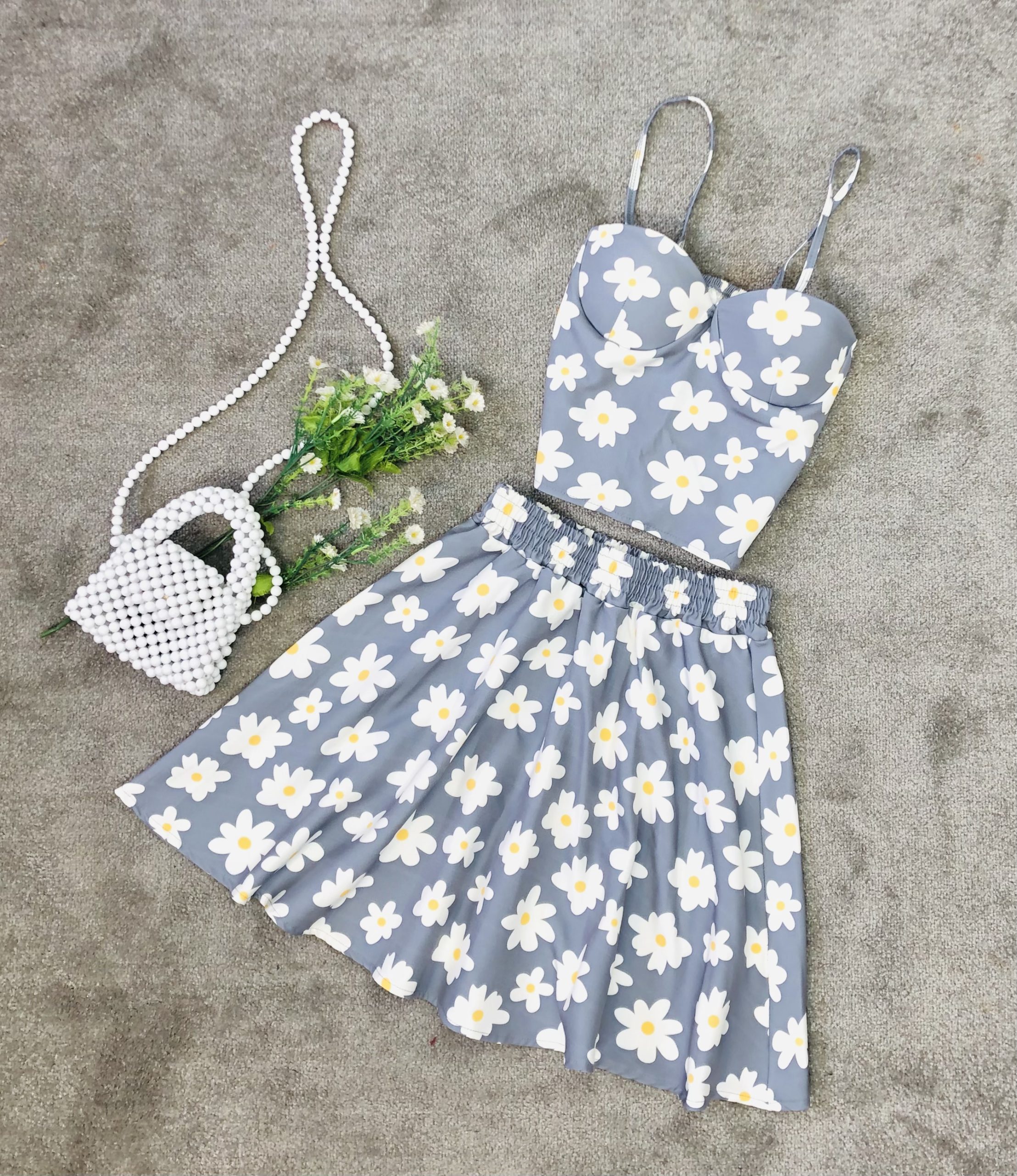 ست کراپ و دامن گل بابونه (2954)