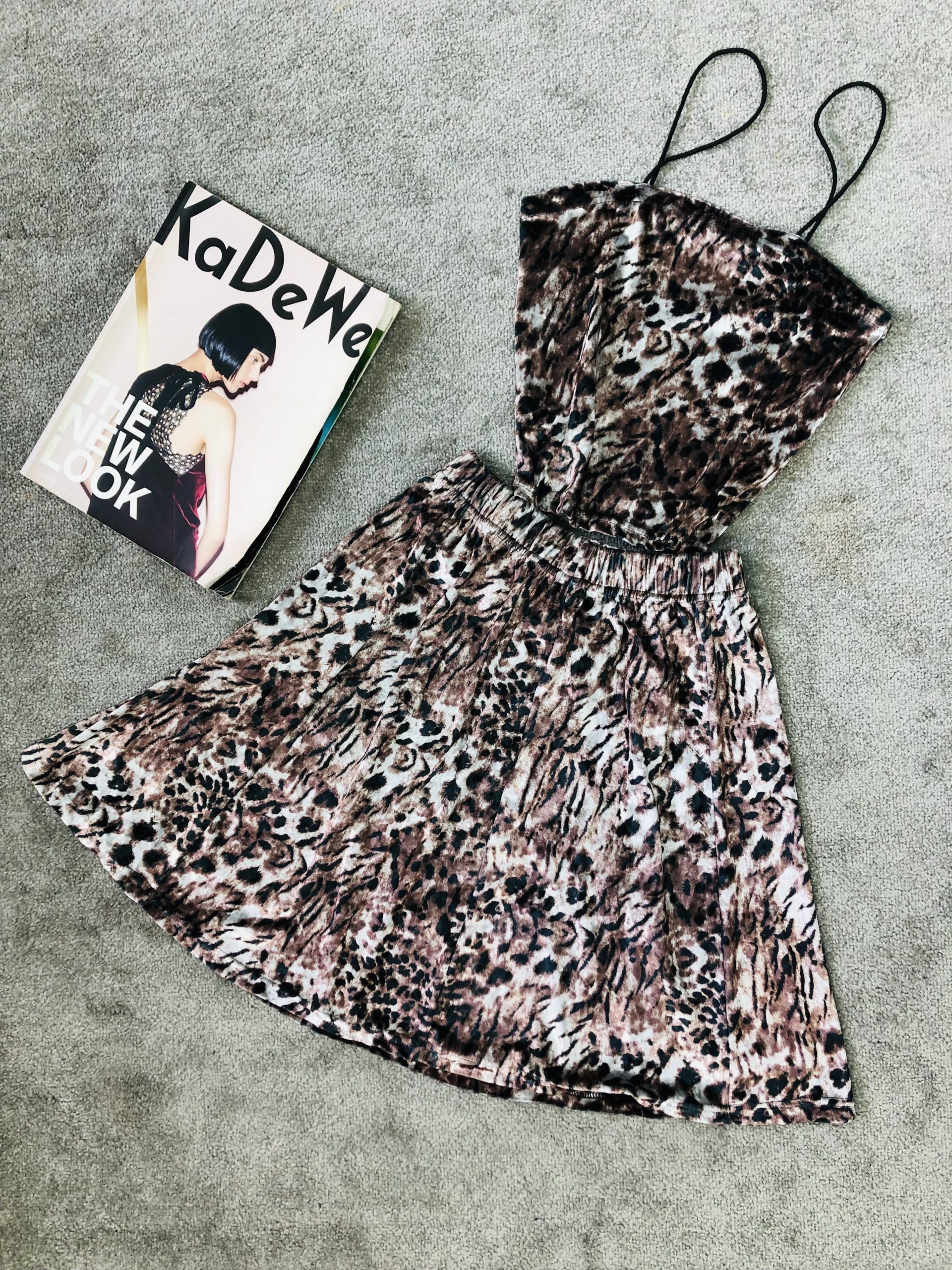 ست کراپ دامن مخمل پلنگی (2948)