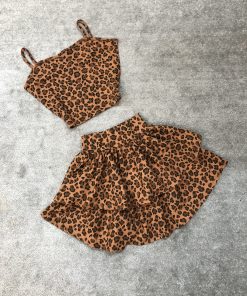 ست تاپ ودامن چین دار پلنگی(3743)