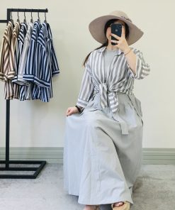 شومیز راه راه یقه دار(3910)