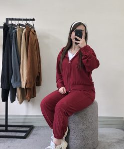 ست سوییشرت و اسلش مخمل کبریتی (3925) - تصویر 2
