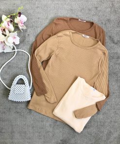 بلوز قواره دار کرکره ای یقه گرد(3714)