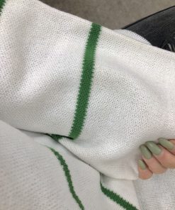 بافت سفید راه راه رنگی (3942) - تصویر 3